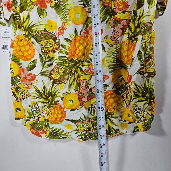 Spongebob Squarepants Hawaiian Print Button-Up Shirt Kids Size XL - Picture 6 of 8